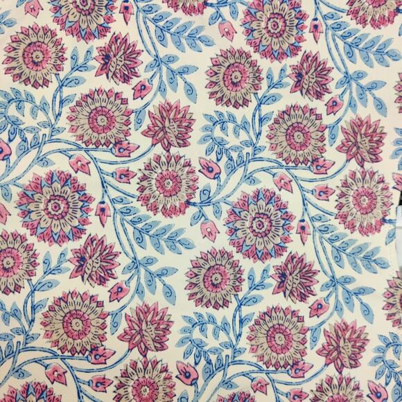 J. Crew Ruffle V Neck One Piece Swimsuit Floral Vine Block Print Sz 12 Pink Blue - Picture 13 of 14